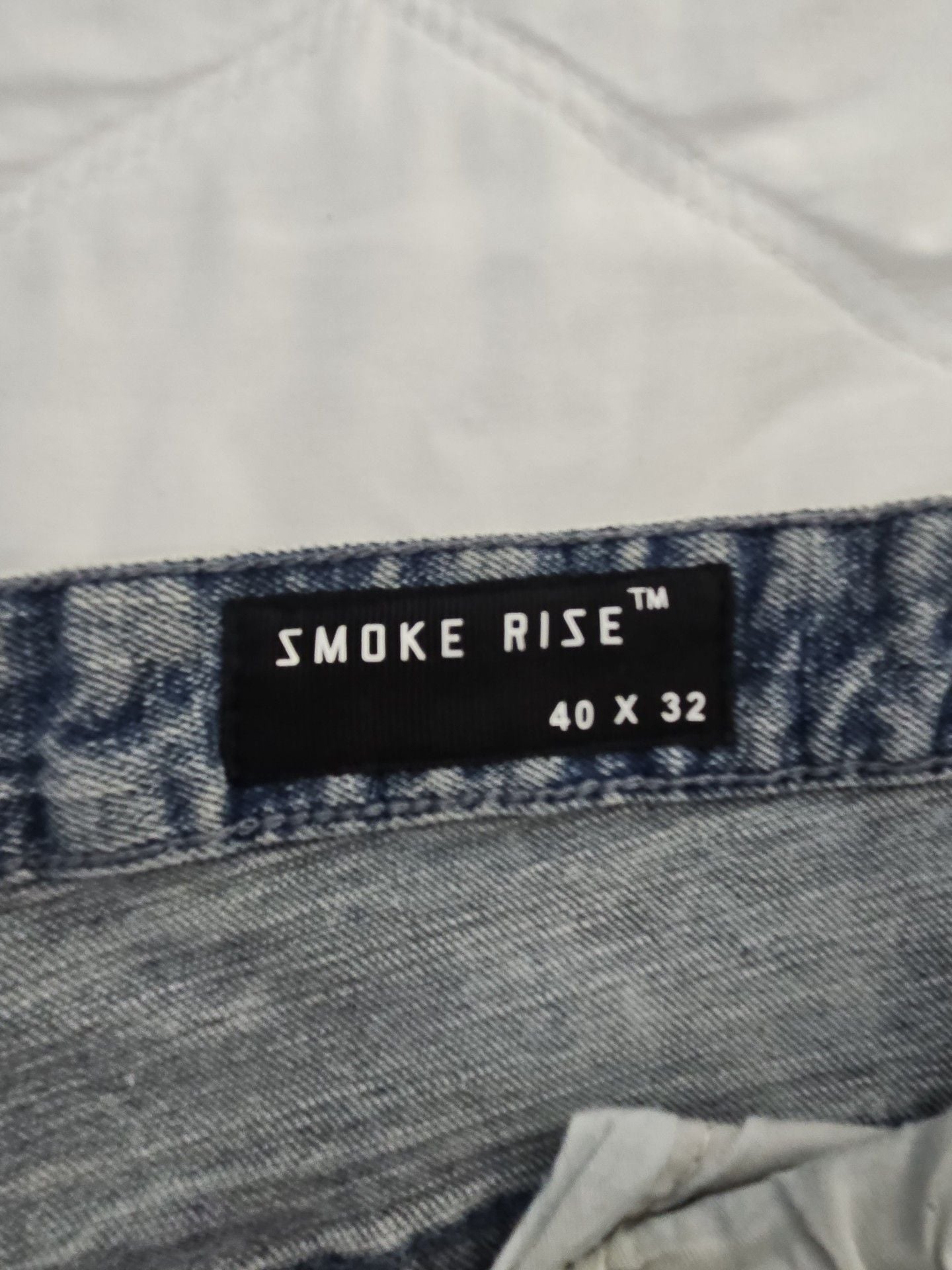 Smoke Rise Men's Rip Jean Size 40x32 Distressed Slim Tapered Blue Denim 4