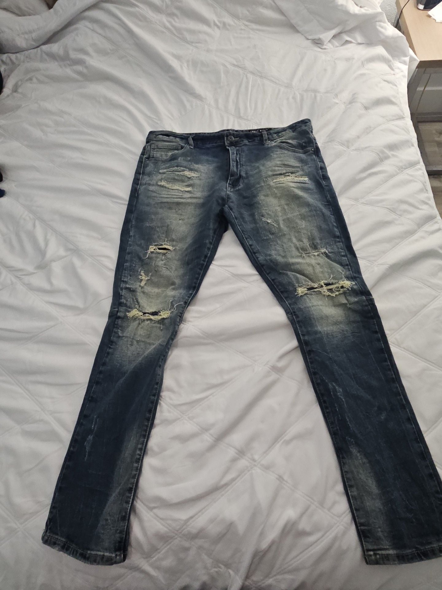 Smoke Rise Distressed Jeans Size 40x32 Blue Denim 2