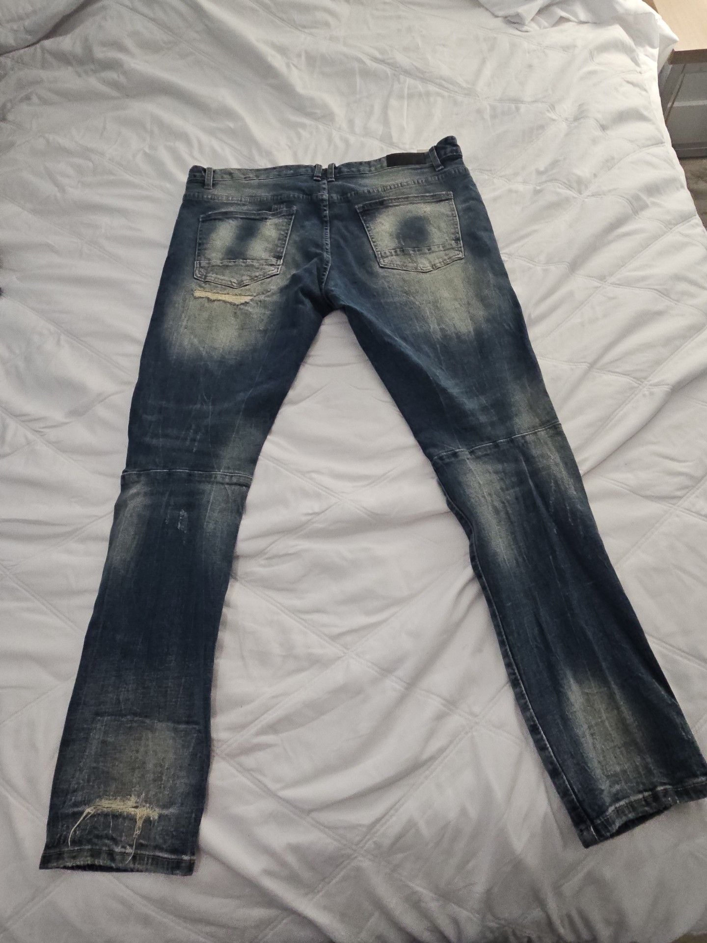 Smoke Rise Distressed Jeans Size 40x32 Blue Denim 4