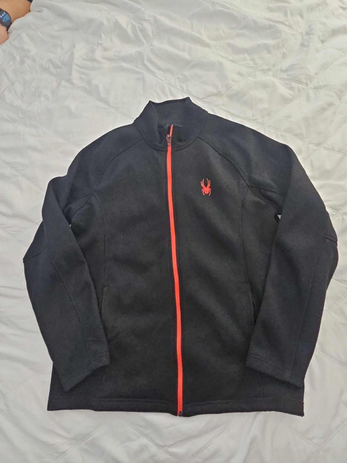 Spyder Full Zip Fleece Jacket XL Black Red 2