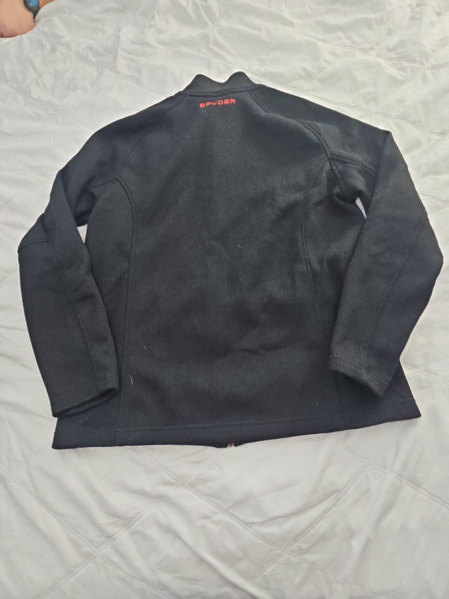 Spyder Full Zip Fleece Jacket XL Black Red 6