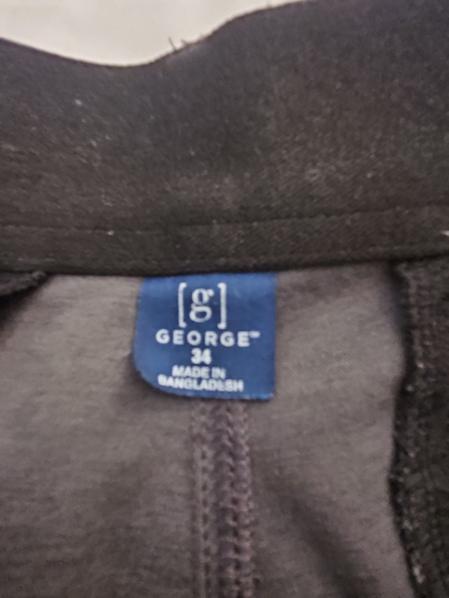 George Shorts Size 34 Black Flat Front Casual 3
