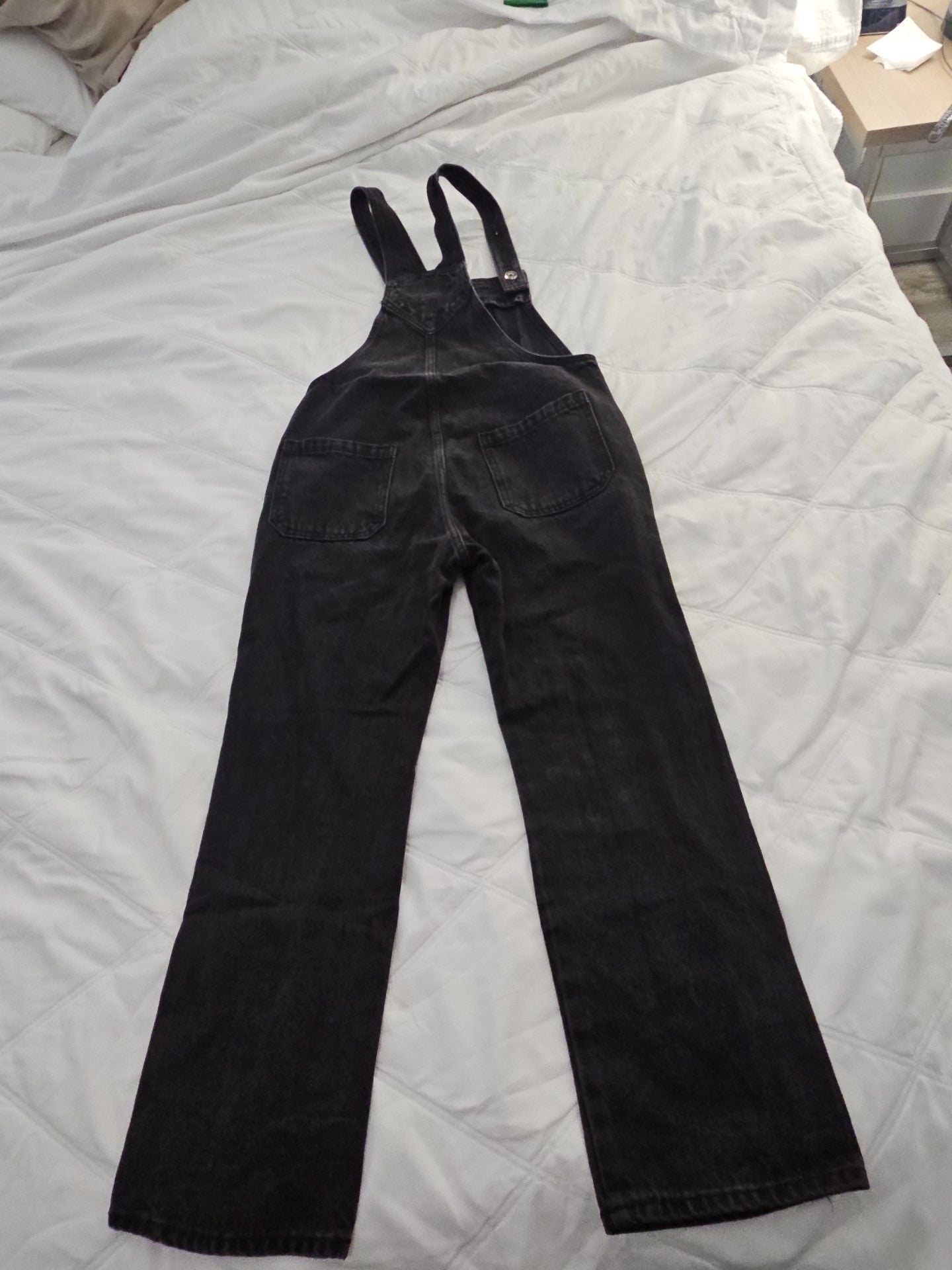 Old Navy Denim Overalls Size L 10-12 Black Acid Wash 4