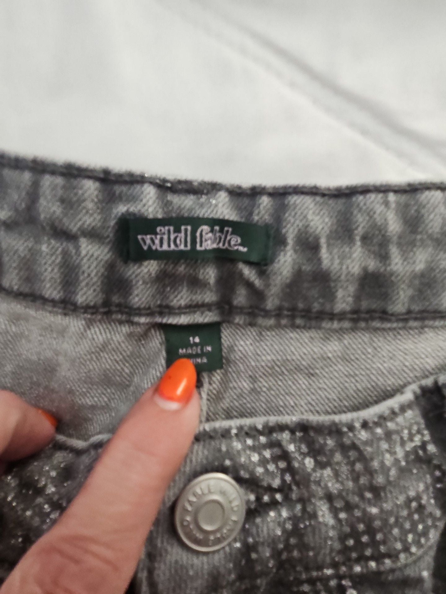Wild Fable 90s Relaxed Straight Jeans Size 14 Silver Sparkle Dot 3
