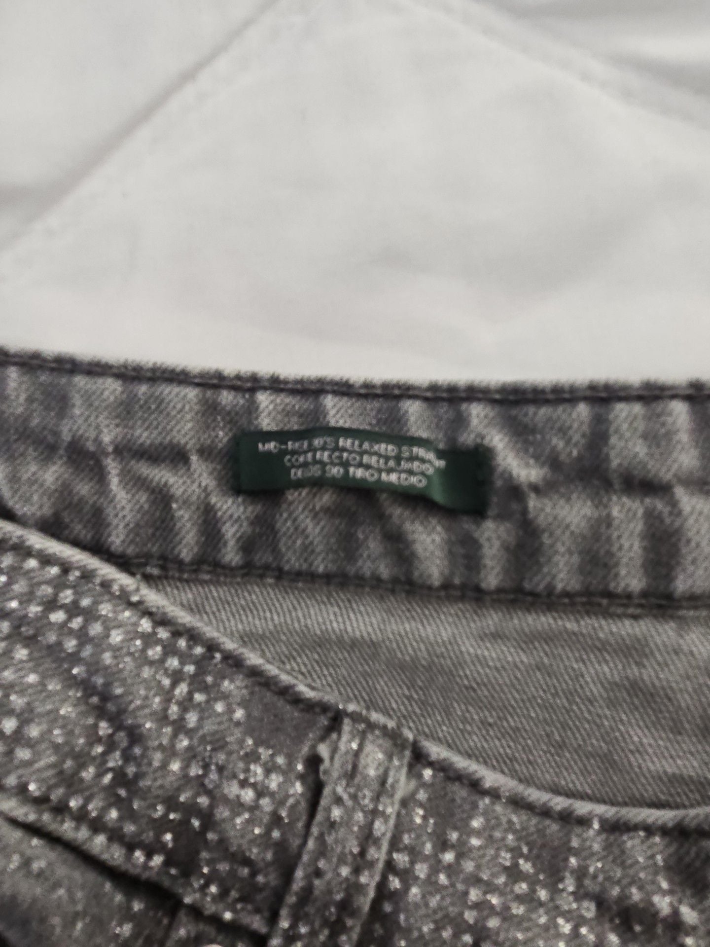 Wild Fable 90s Relaxed Straight Jeans Size 14 Silver Sparkle Dot 4