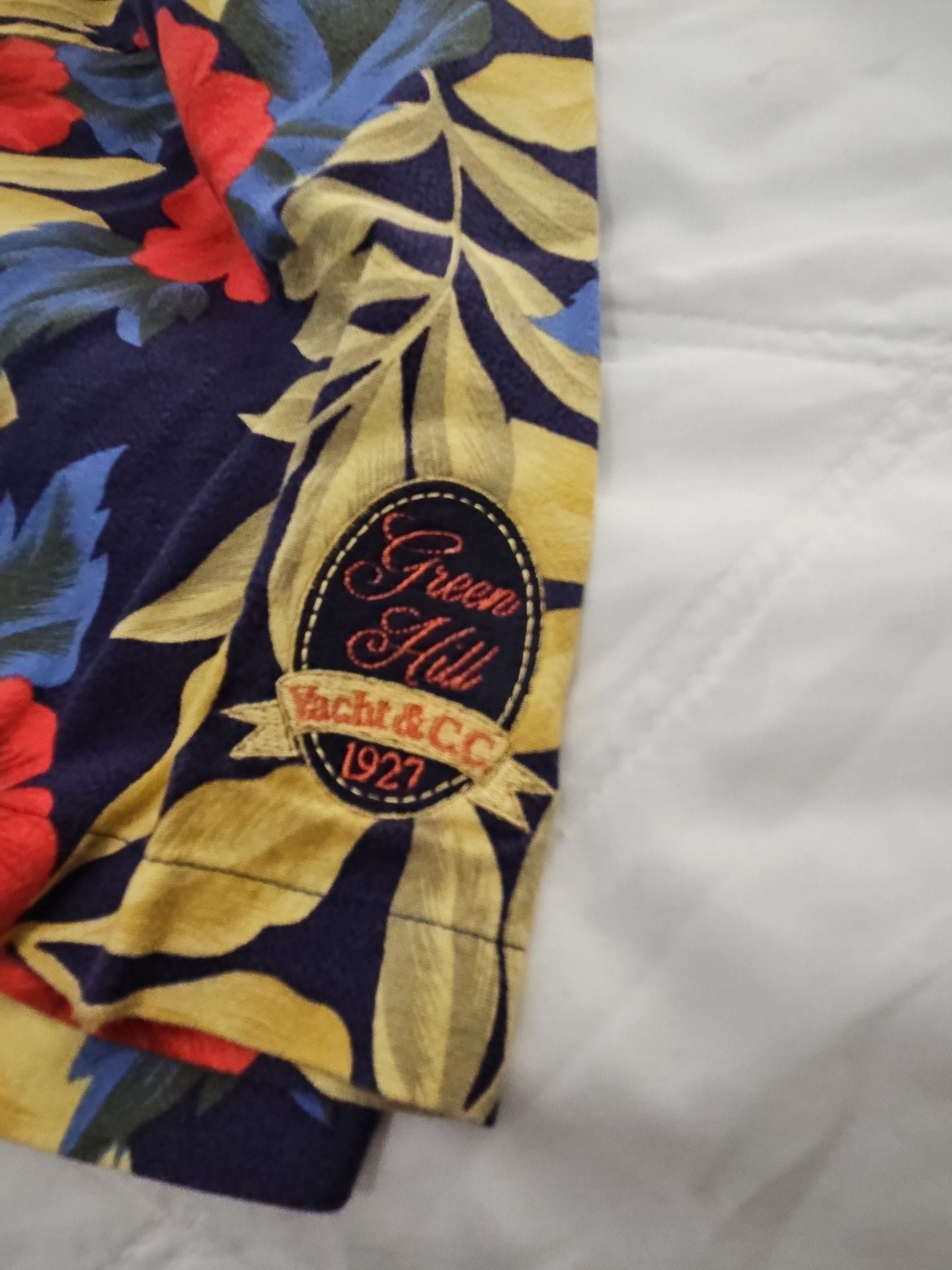 Cutter & Buck Floral Hawaiian Shirt Size 3XB Blue Red Yellow 5