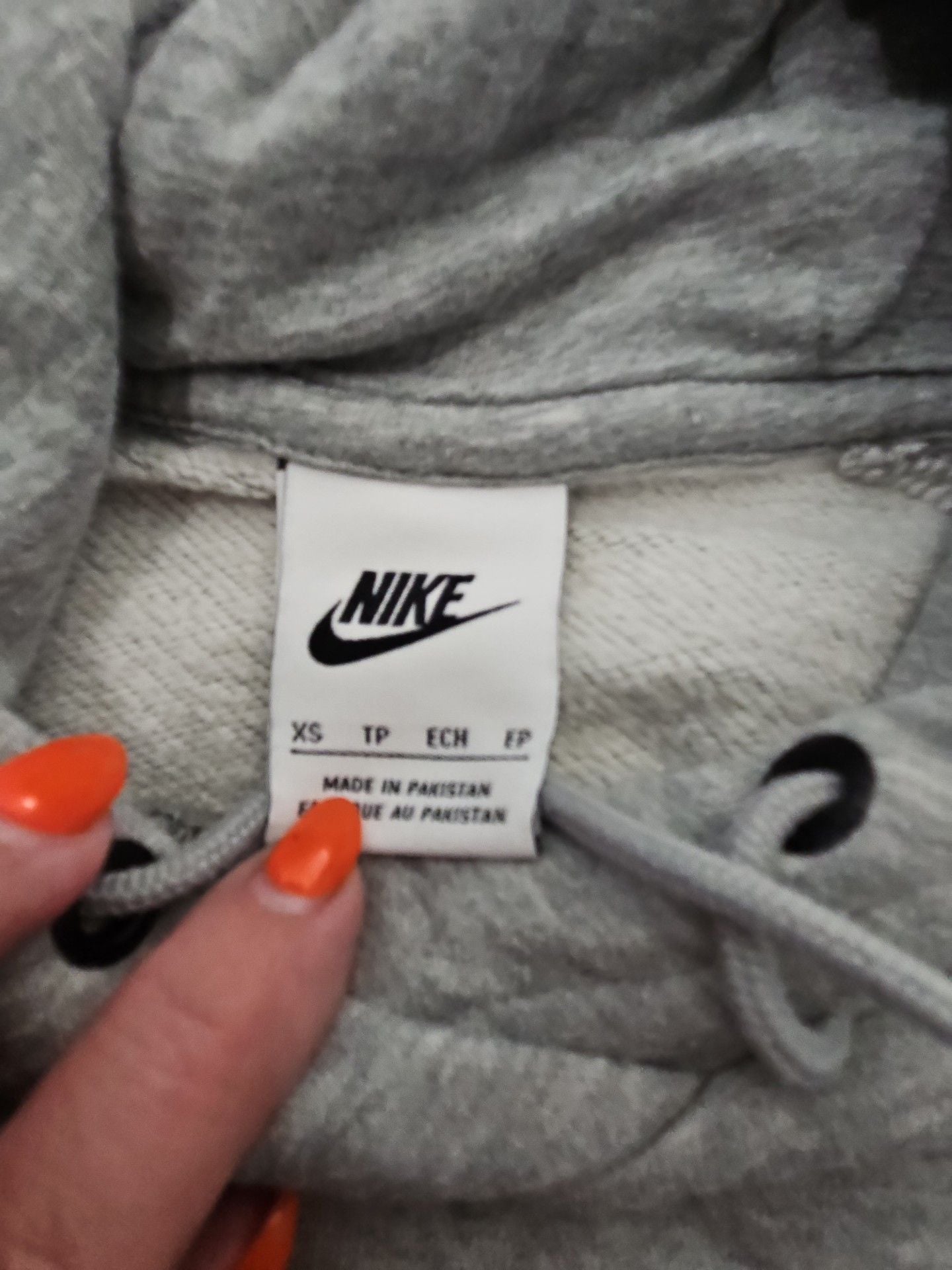 Nike Hoodie Size XS Grey Pullover Fleece Sweatshirt 4