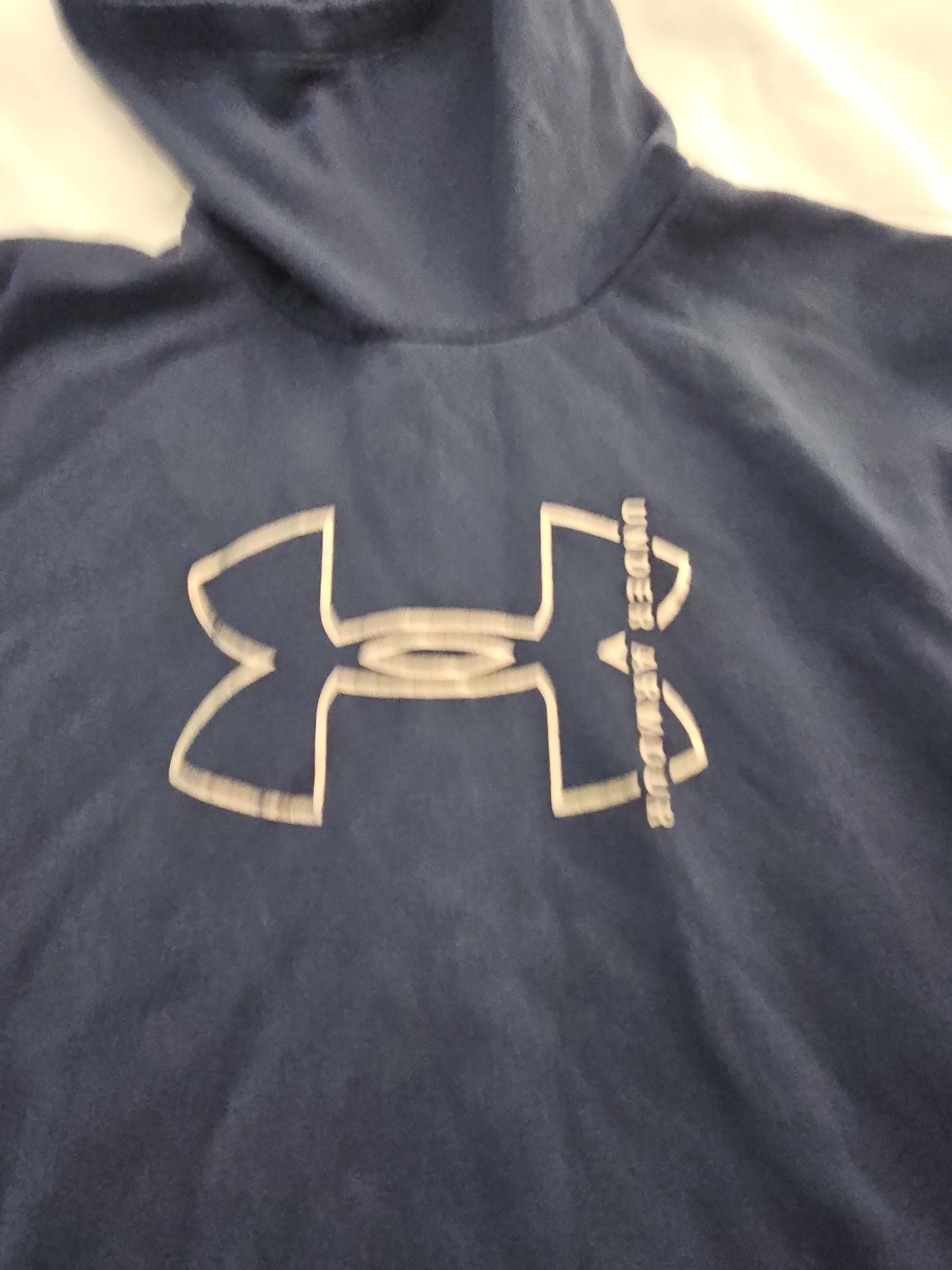 Under Armour Hoodie Size S Blue Fleece Logo Pullover 3