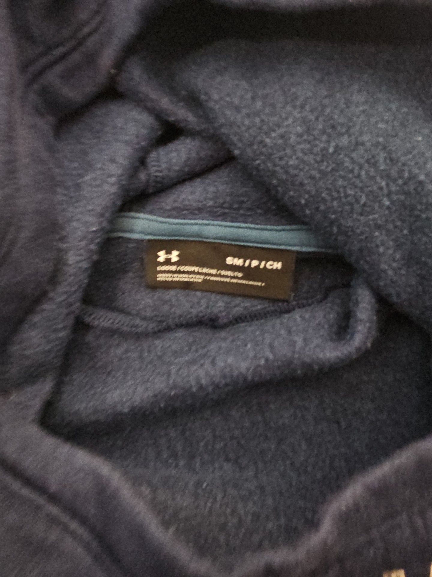 Under Armour Hoodie Size S Blue Fleece Logo Pullover 4