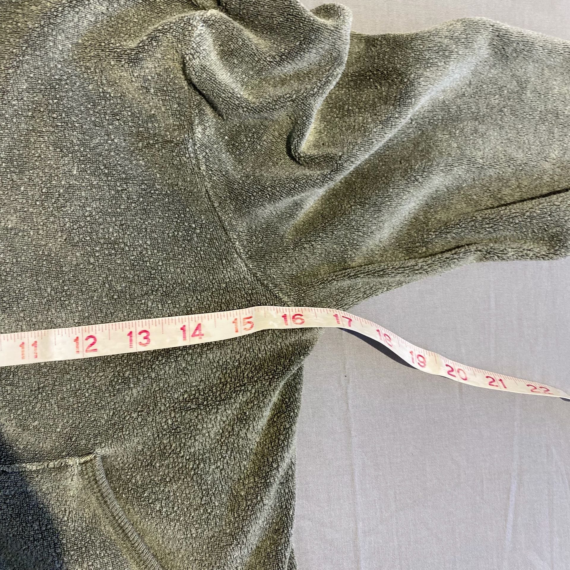 Velour Zip Up Hoodie Size M Green Cropped Long Sleeve 5