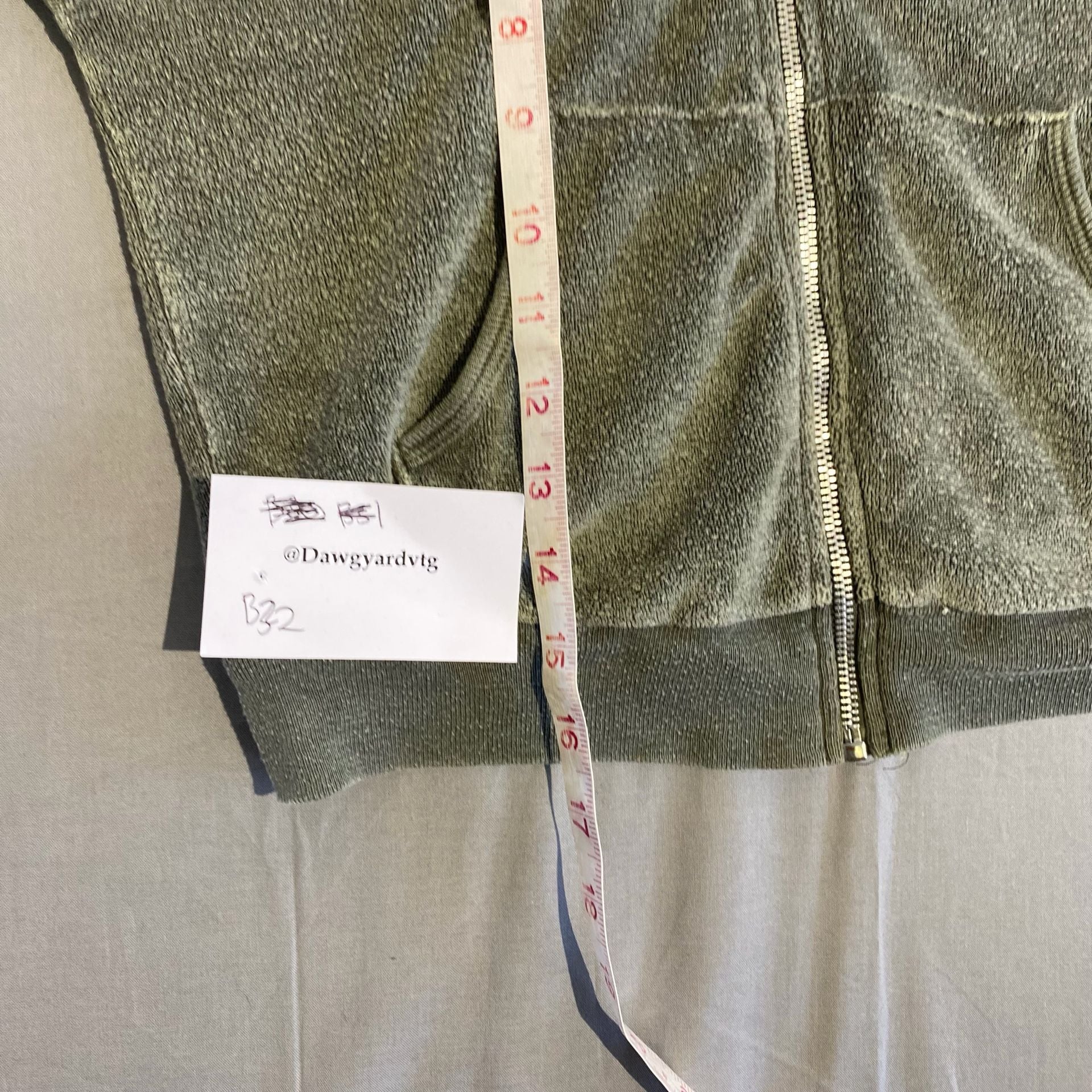Velour Zip Up Hoodie Size M Green Cropped Long Sleeve 6