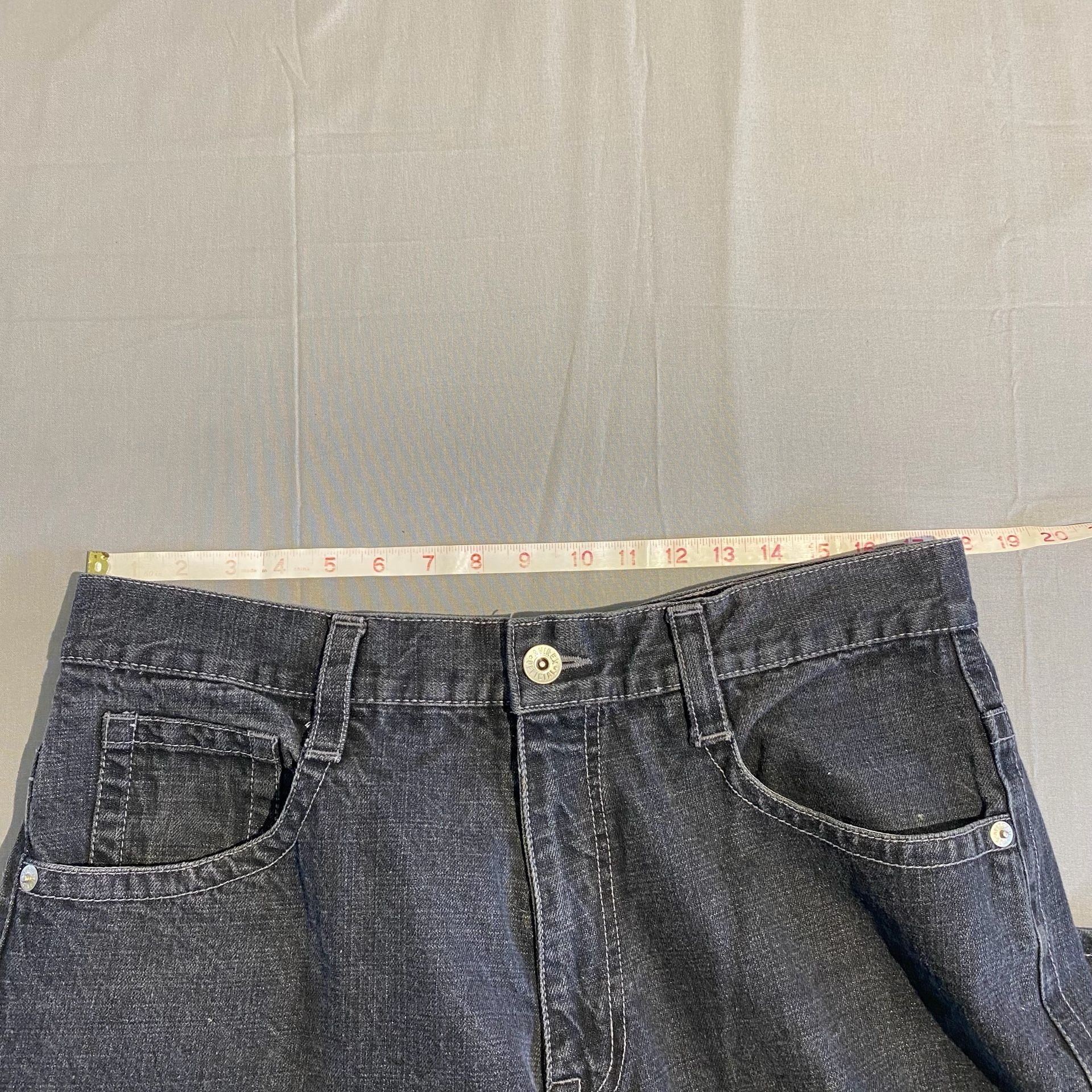Avirex Jeans Size 36/32 Black Denim Baggy Pants 5