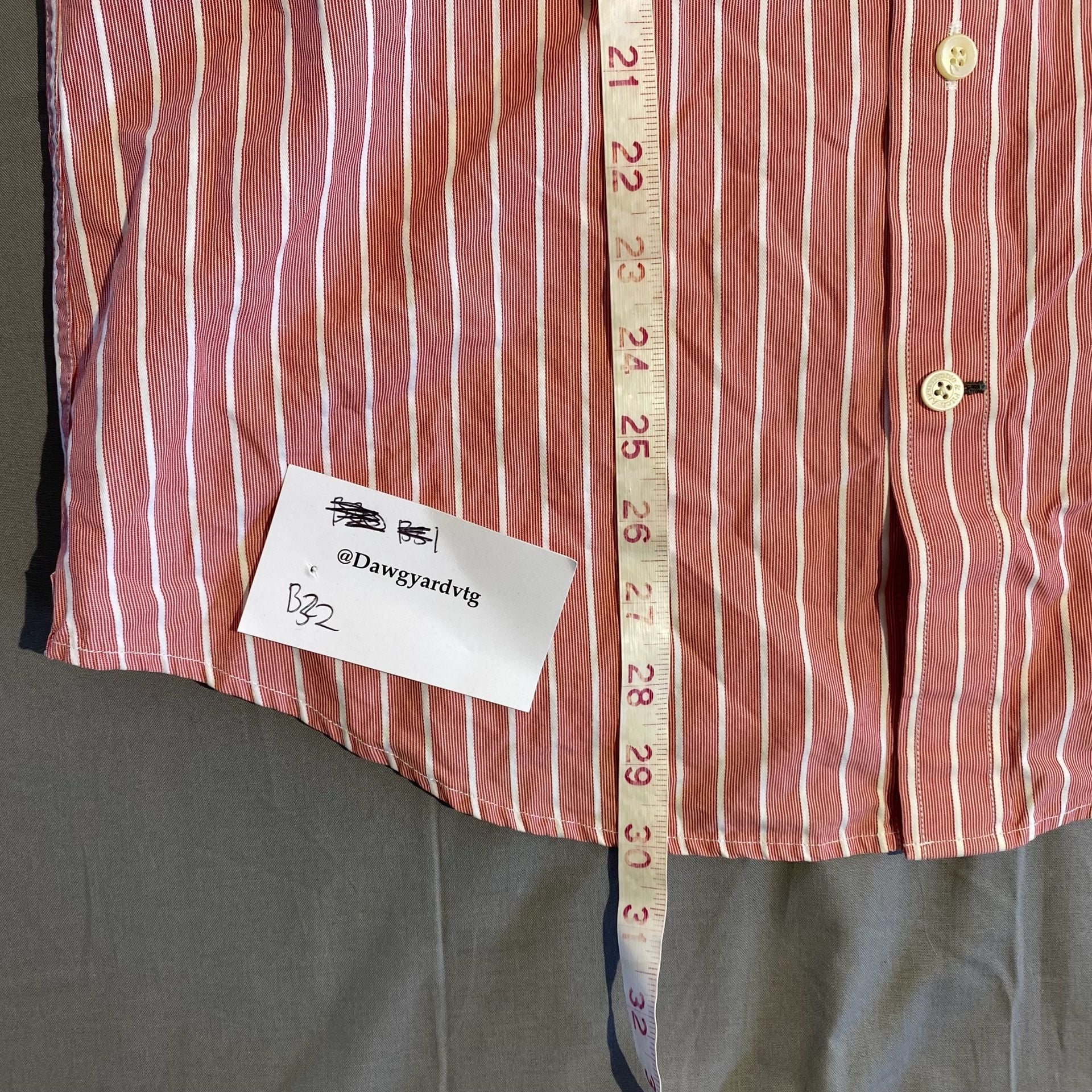 Abercrombie & Fitch Muscle Button Up Shirt Size L Red White Stripe 8