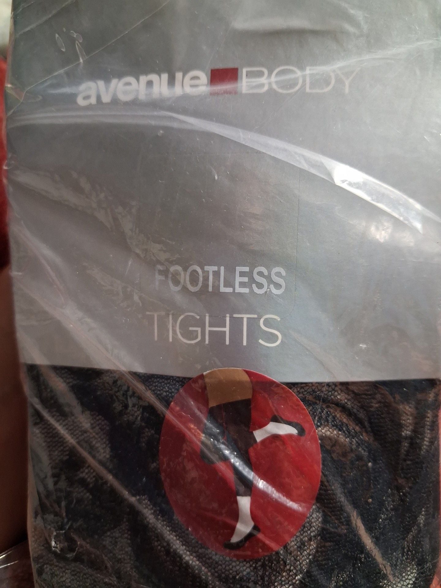 Avenue Body Black Floral Lace Footless Tights Size E 13