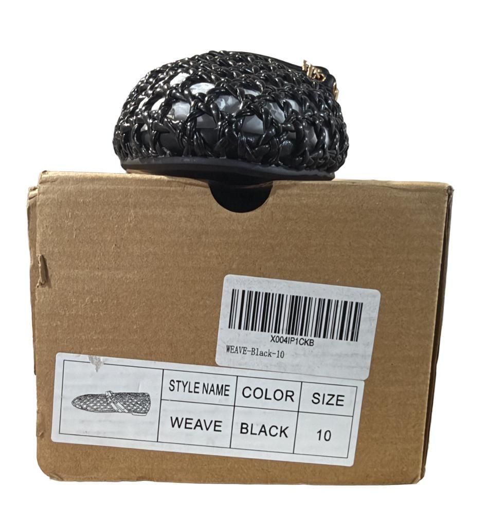 Woven Mary Jane Flat Size 10 Black 6
