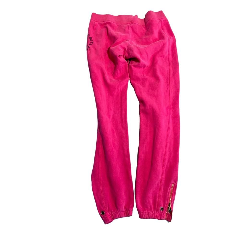 Victoria's Secret Pink Sweatpants Size S Pink Logo Zip Ankle 3