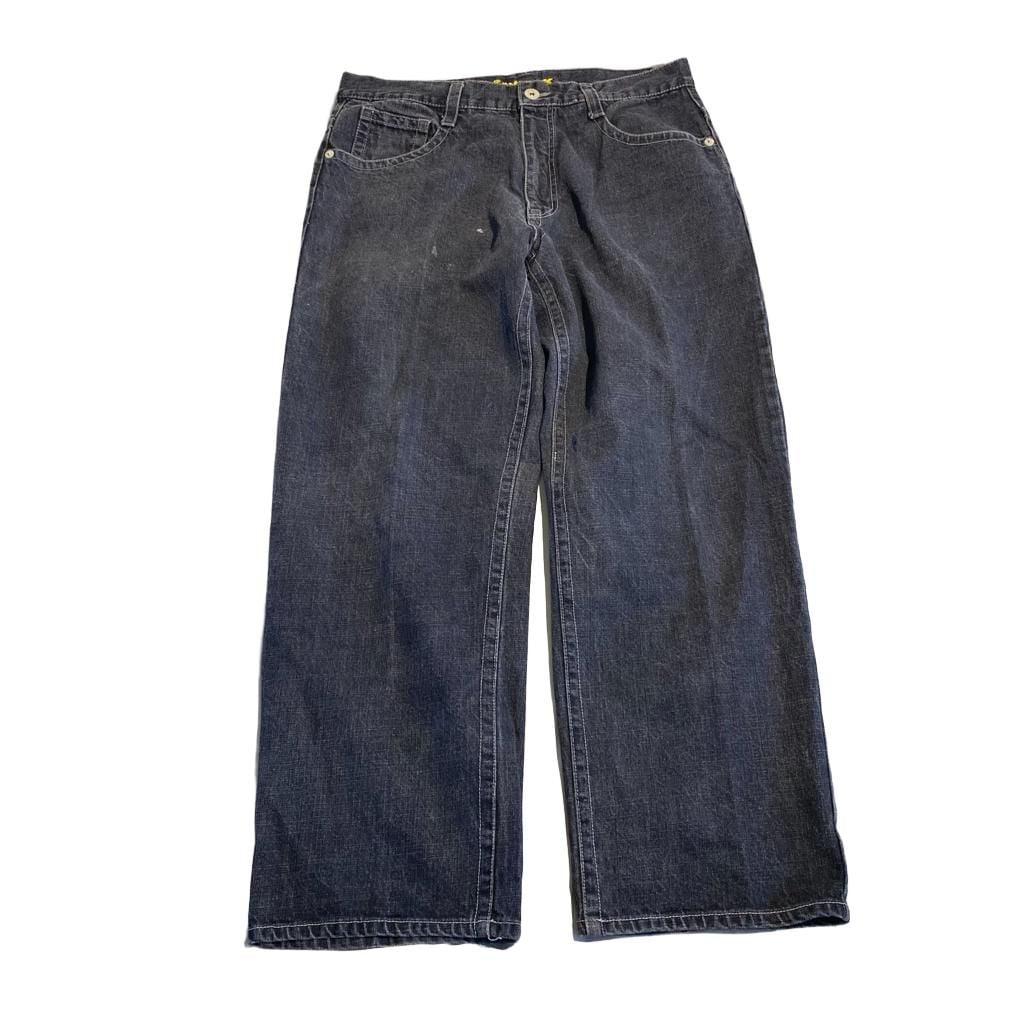 Avirex Jeans Size 36/32 Black Denim Baggy Pants 1