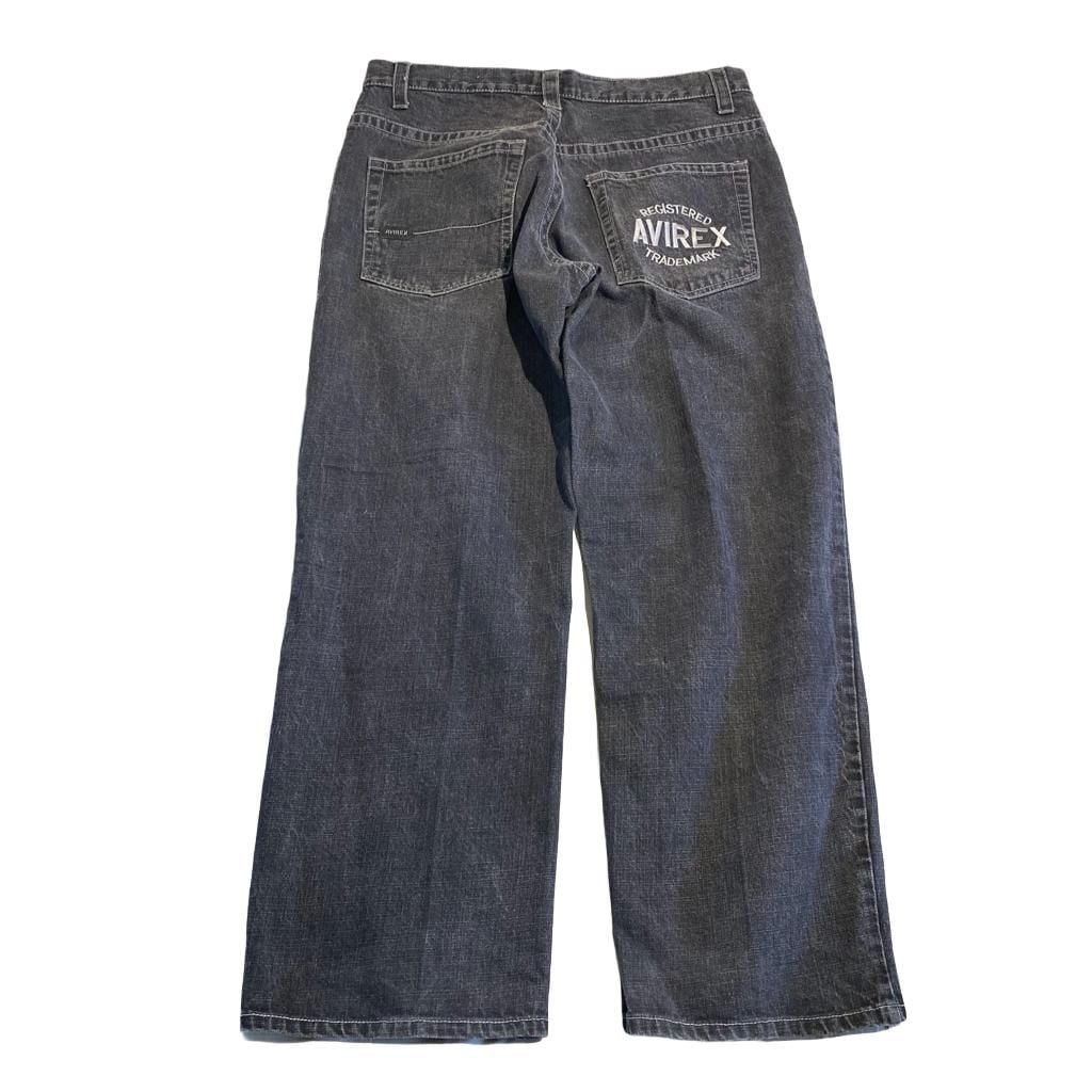 Avirex Jeans Size 36/32 Black Denim Baggy Pants 2