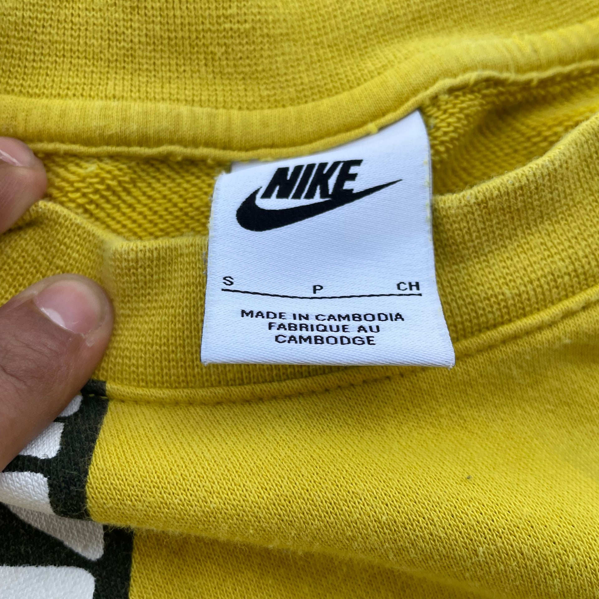 NIKE Sweater Men Medium Yellow All Over Sticker Logo Sweatshirt NEW French Terry | eBay, * 3
