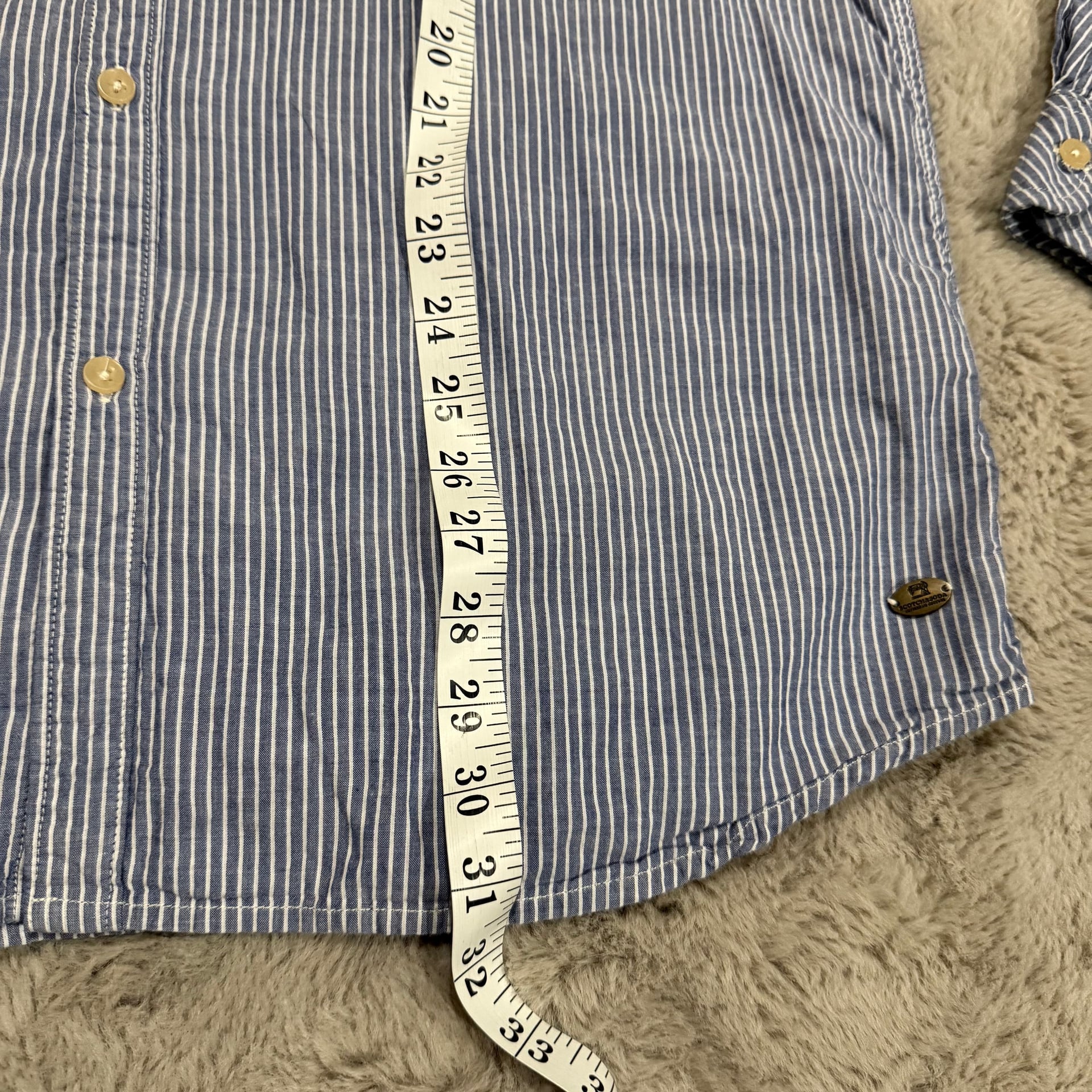 Scotch & Soda Men's Blue Striped Long Sleeve Shirt Size XXL Career Business 8