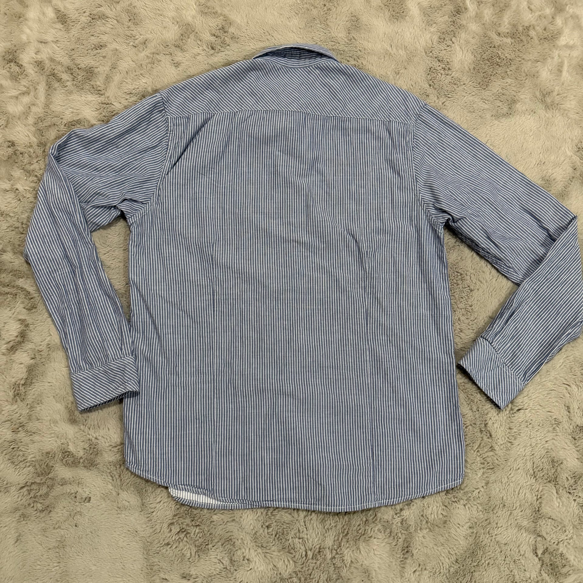 Scotch & Soda Men's Blue Striped Long Sleeve Shirt Size XXL Career Business 9