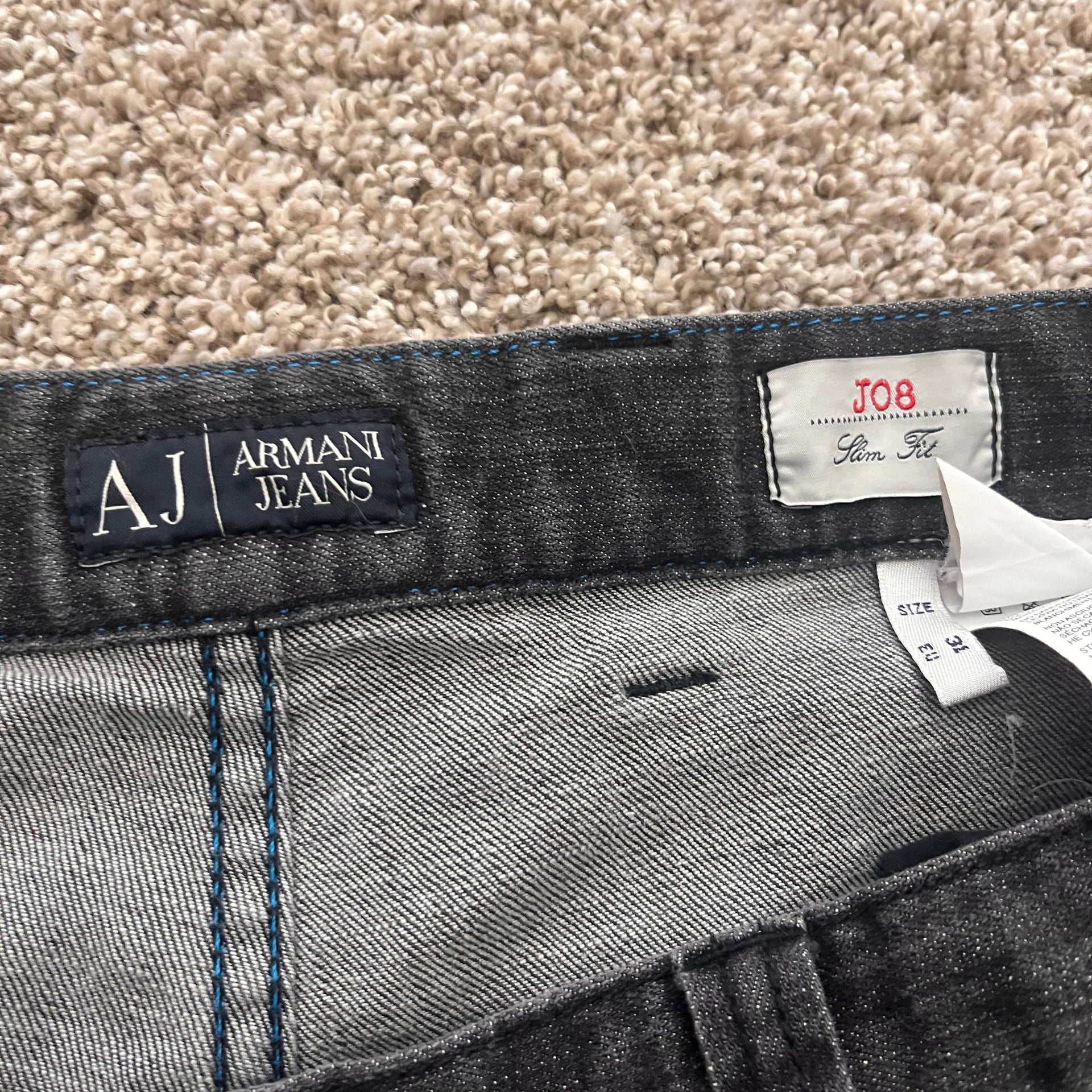 Armani Jeans Slim Fit J08 Black Denim Jeans 4