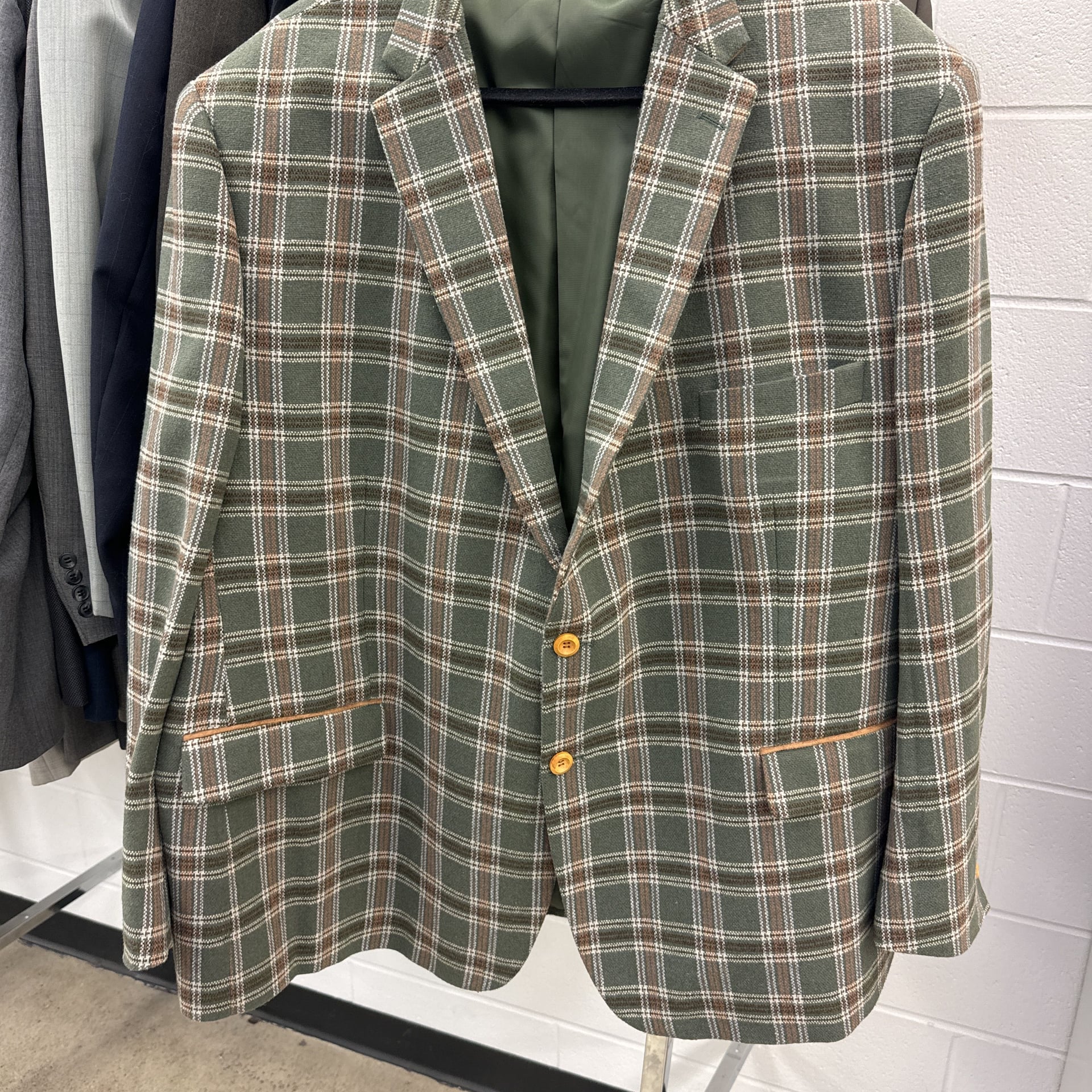 Hilton Club Mens Suit Jacket 40 Plaid Vintage 80s 1