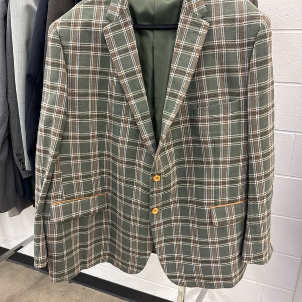 Hilton Club Mens Suit Jacket 40 Plaid Vintage 80s 