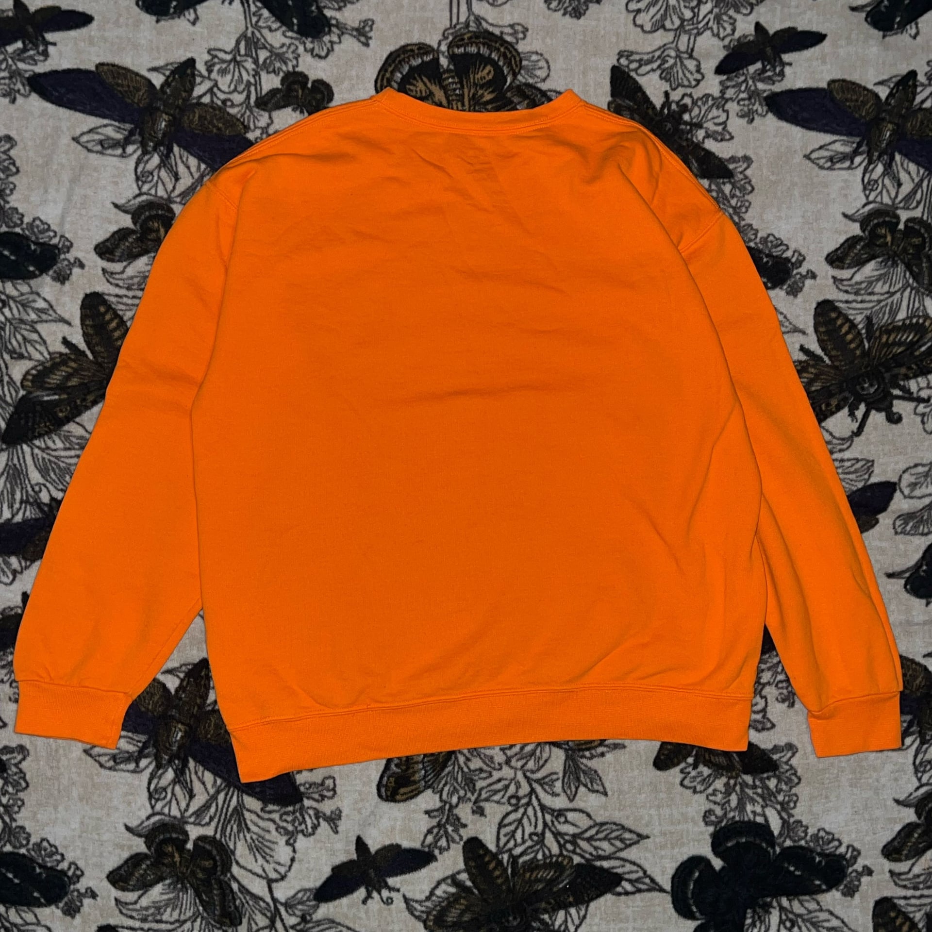 Fruit of the Loom Pullover Sweatshirt Men's L Solid Orange Crew Neck 2
