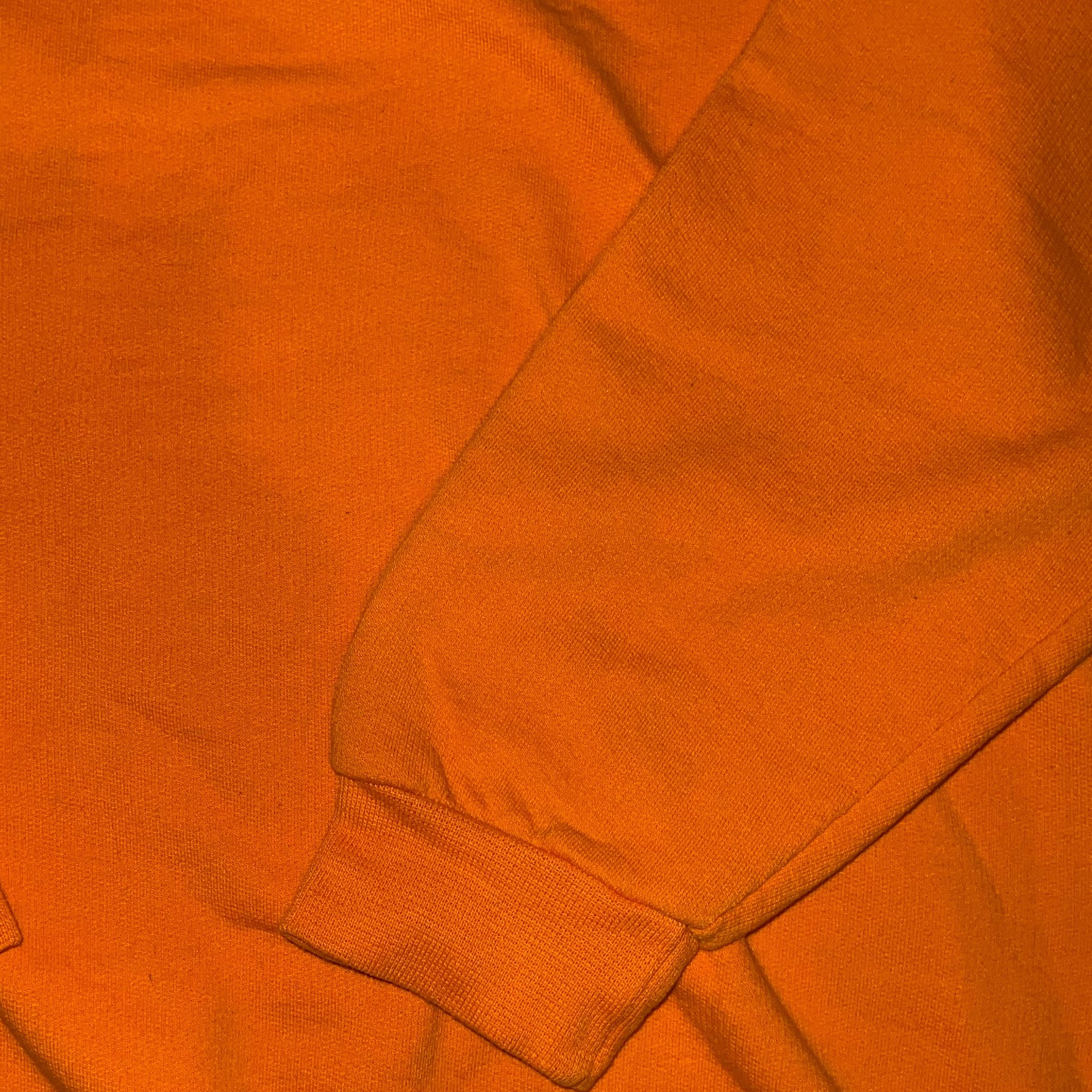 Fruit of the Loom Pullover Sweatshirt Men's L Solid Orange Crew Neck 4