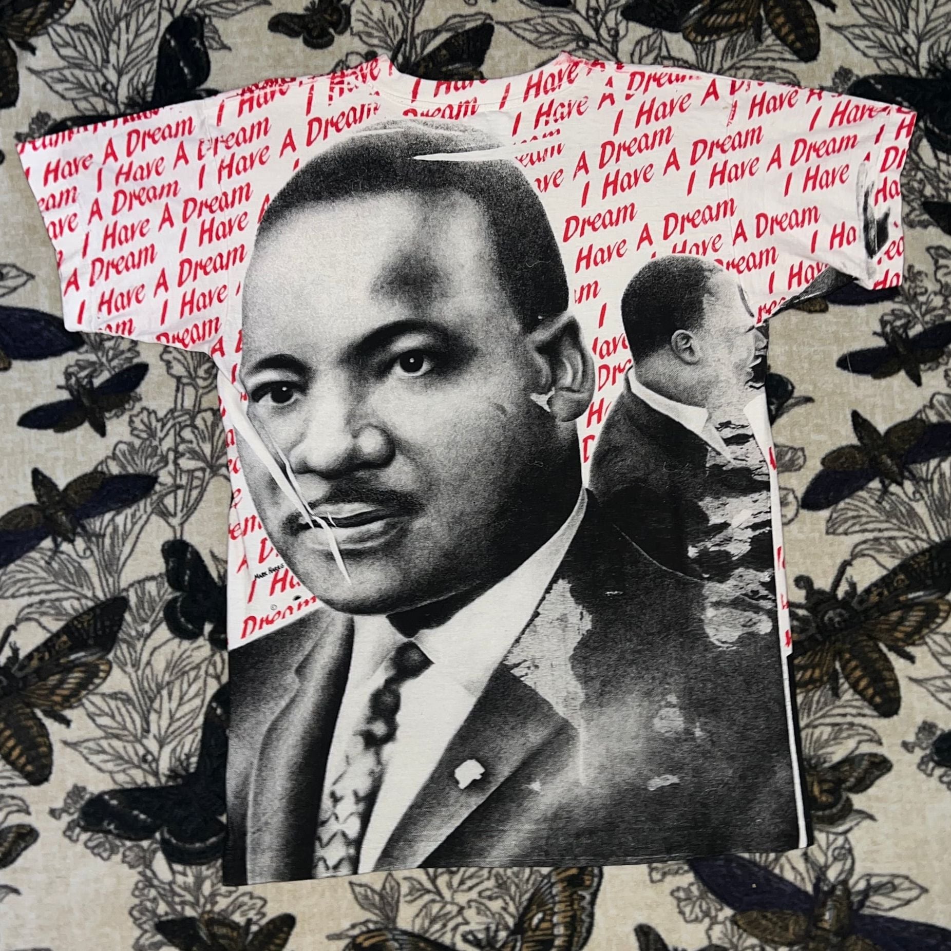 VTG 90s Martin Luther King Jr I Have a Dream All Over Print T-Shirt Men's L sjm Tag 2