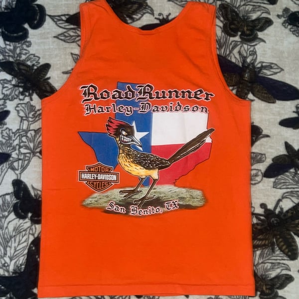 Harley-Davidson Road Runner San Benito TX Biker Tank Top White Tag
