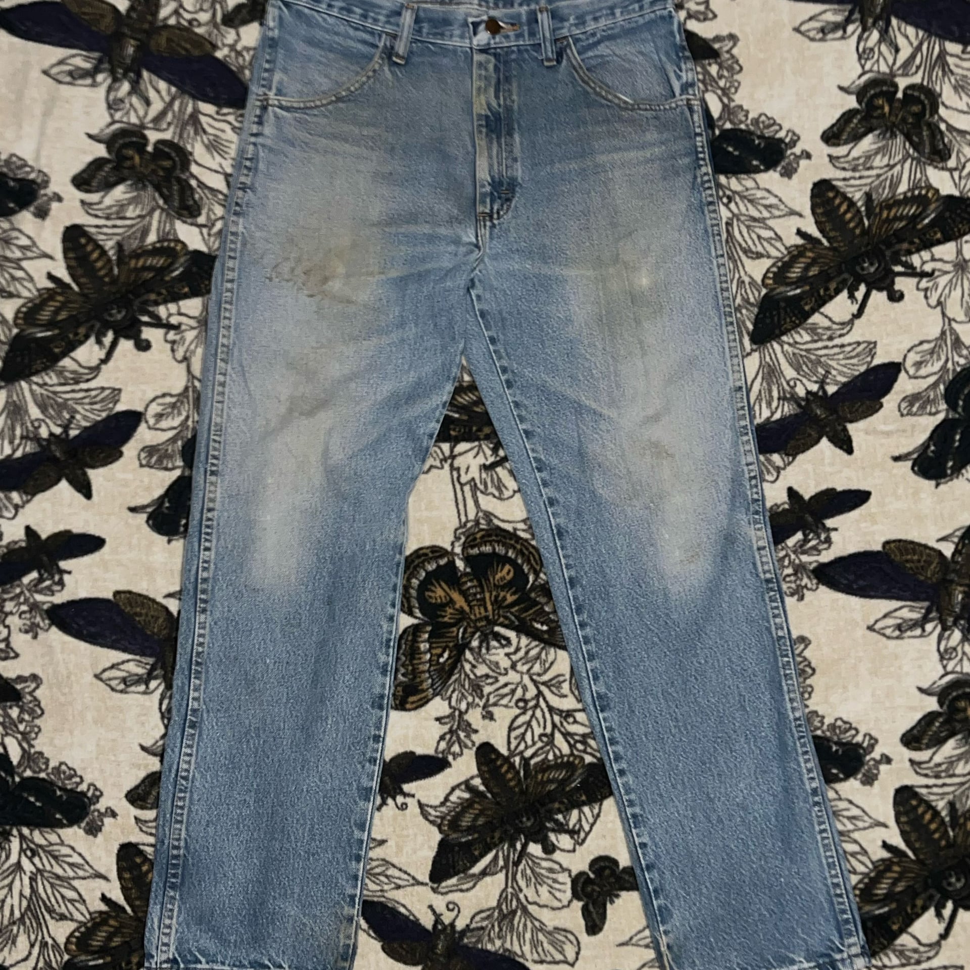 Rustler by Wrangler Blue Denim Distressed Light Wash 32x30 Jeans 1