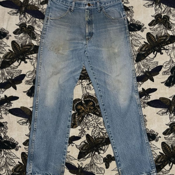Rustler by Wrangler Blue Denim Distressed Light Wash 32x30 Jeans