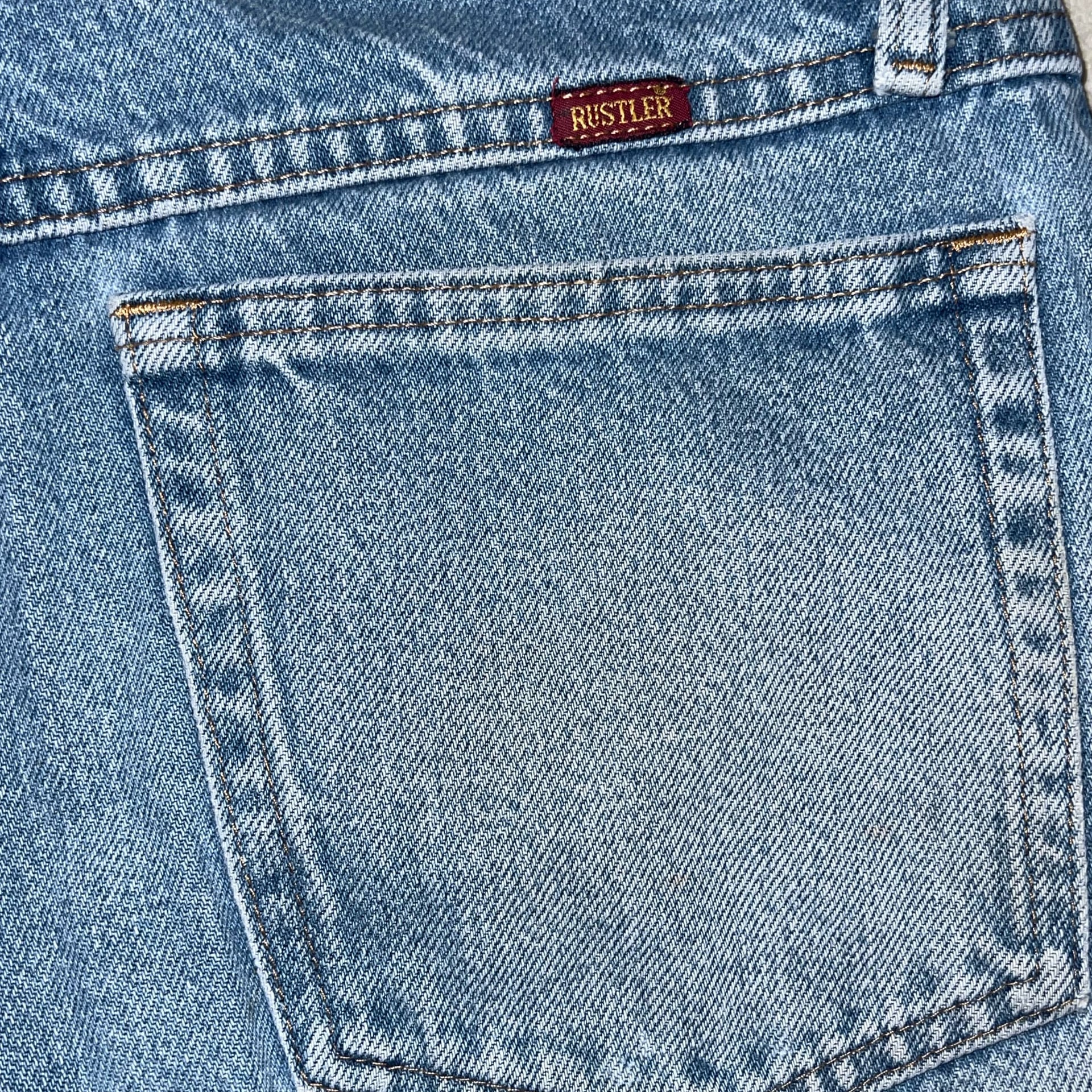 Rustler by Wrangler Blue Denim Distressed Light Wash 32x30 Jeans 3