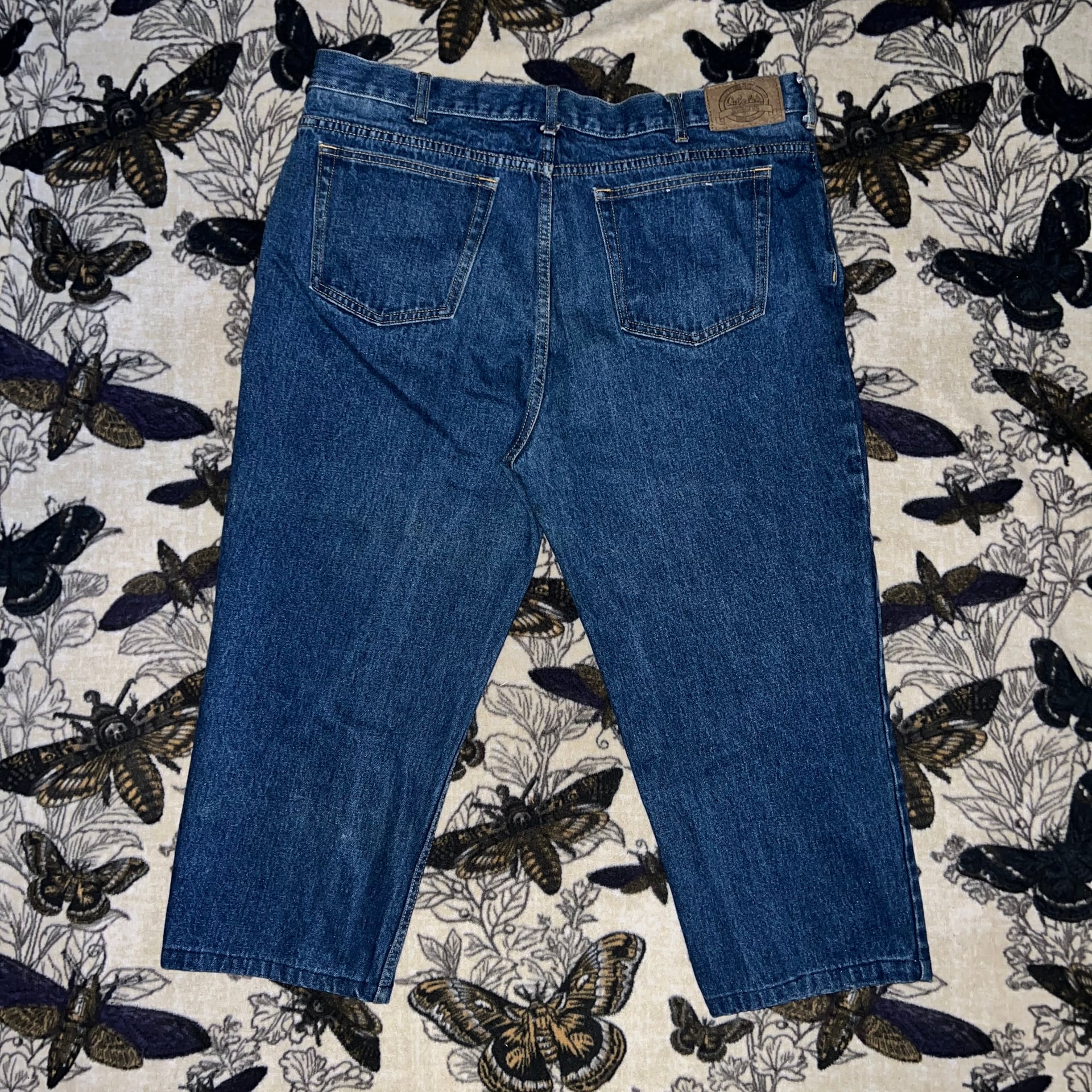 Cabelas Blue Denim Baggy Jeans 40x34 Green Tag Great Wash 2