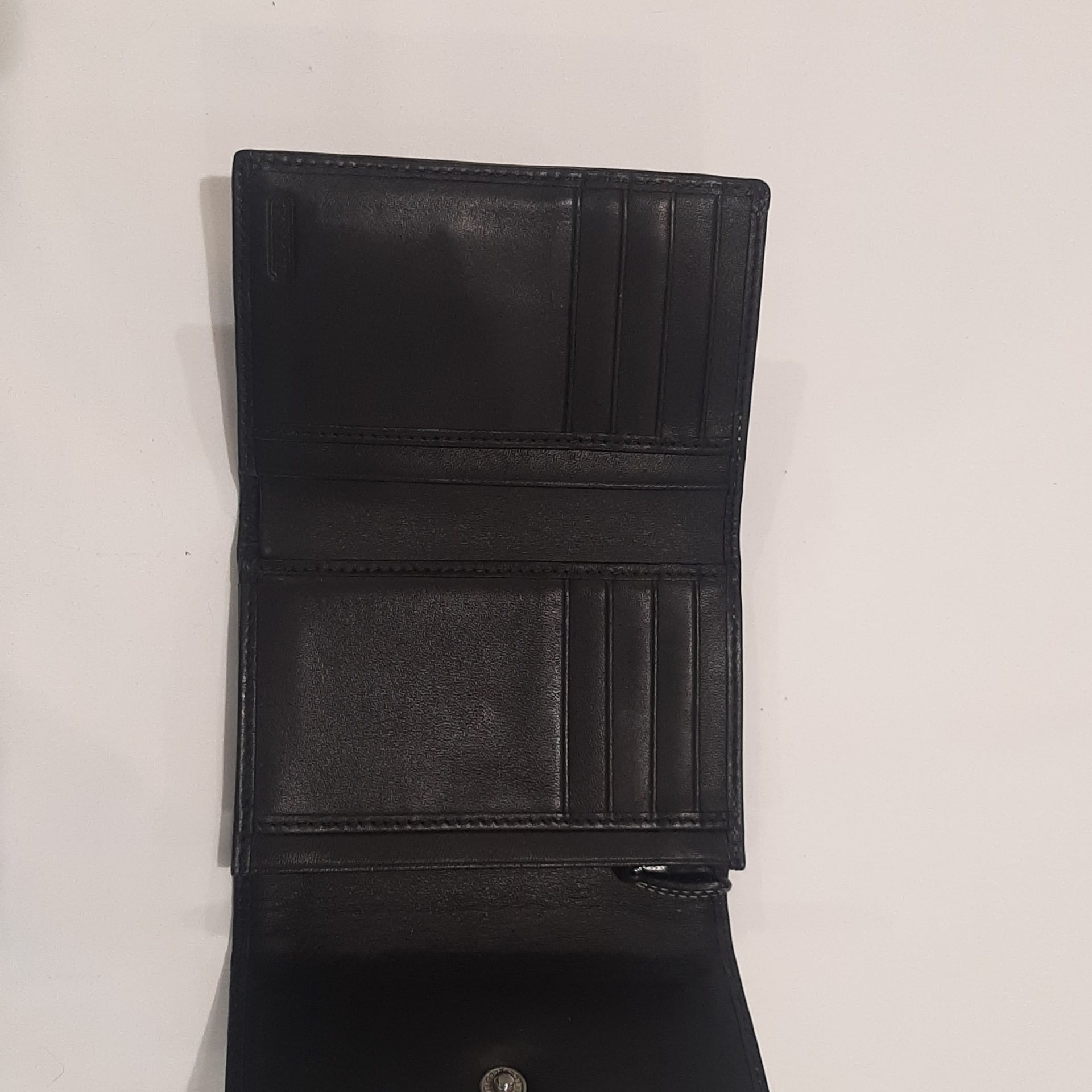 Coach Authentic “C” Logo Canvas Leather Full Size Black Wallet 2