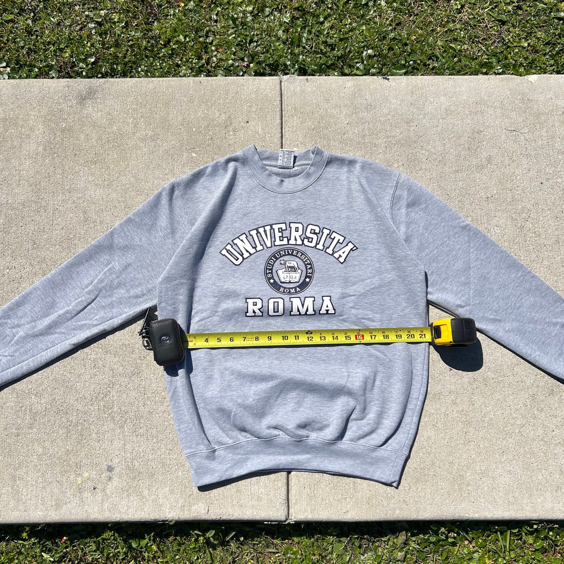 UNIVERSITA ROMA - Men's Gray Pullover Casual Hoodie Sweatshirt Size Large 1