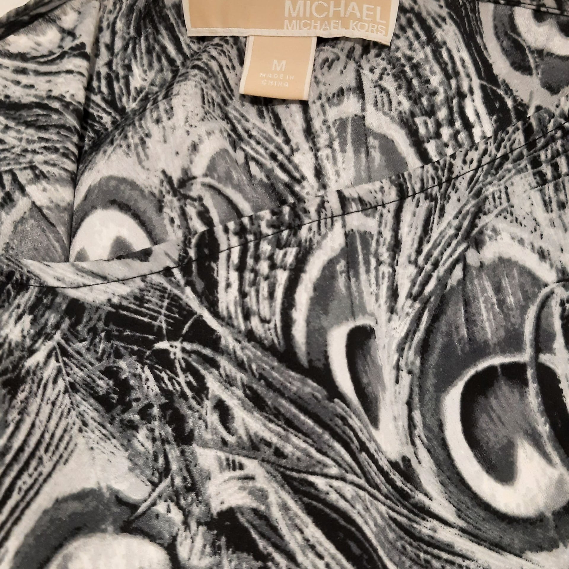 Peacock Feather Print Kimono Sleeve Blouse 4