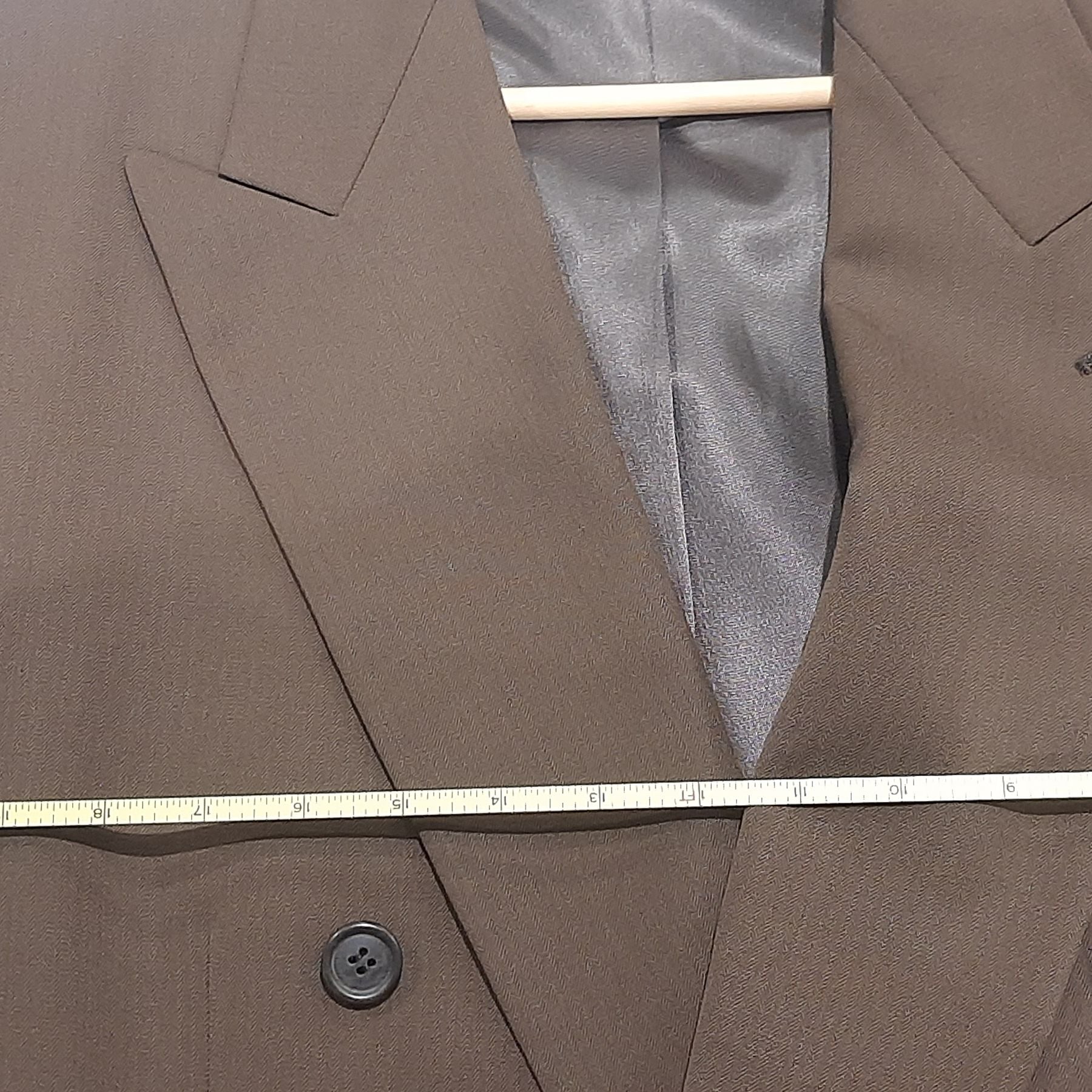 Vintage Brown Double-Breasted Suit Jacket Nino Cerruti Slim-fit L/XL 8