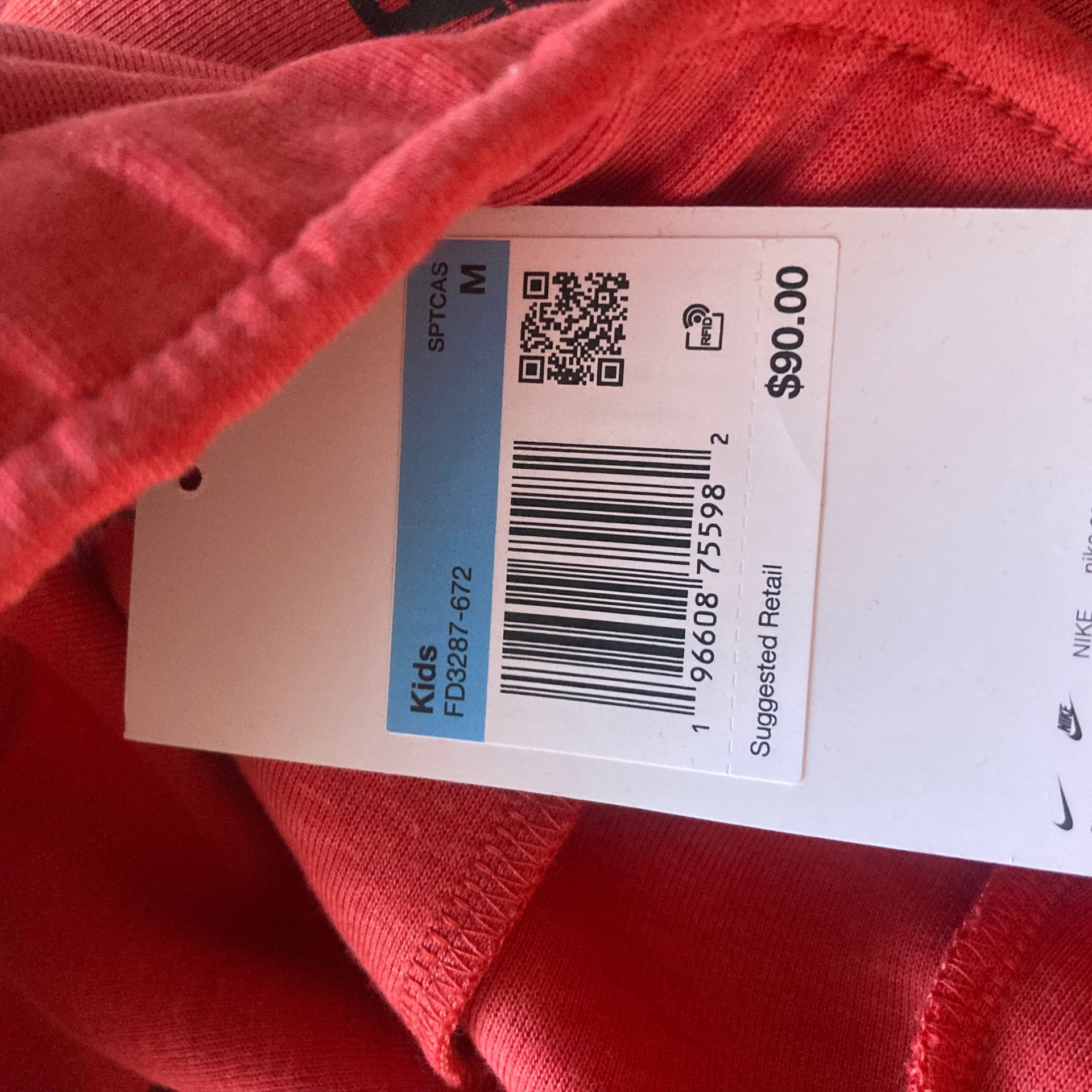 Nike Sportswear Tech Fleece Sweatpants Red Kids Size medium- US 5