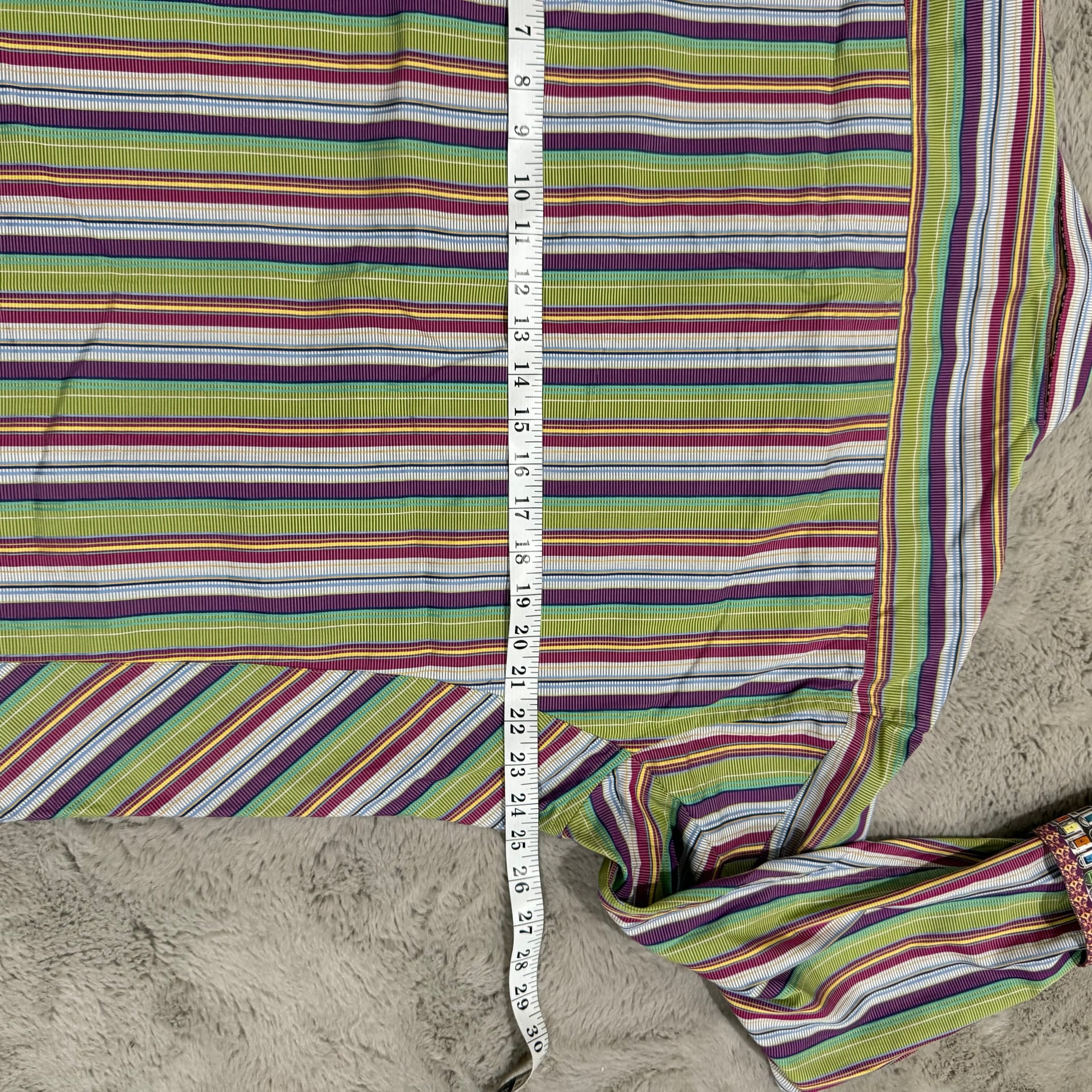 Robert Graham Multi-Colored Long Sleeve Striped Dress Shirt Men's L 16