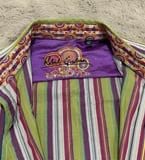 Robert Graham Multi-Colored Long Sleeve Striped Dress Shirt Men's L 1