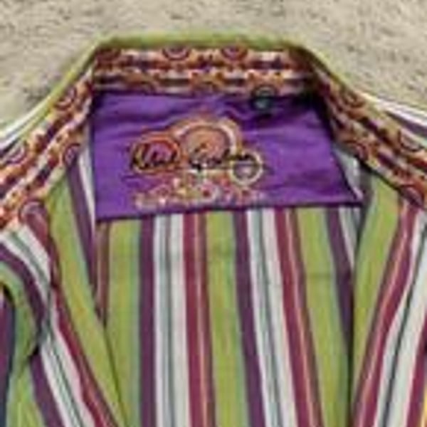 Robert Graham Multi-Colored Long Sleeve Striped Dress Shirt Men's L