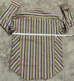 Robert Graham Multi-Colored Long Sleeve Striped Dress Shirt Men's L 14