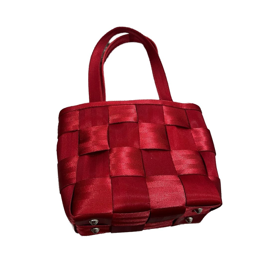 HARVEYS Seatbelt Bag Top Handle Small Tote Purse in Cherry Red 3