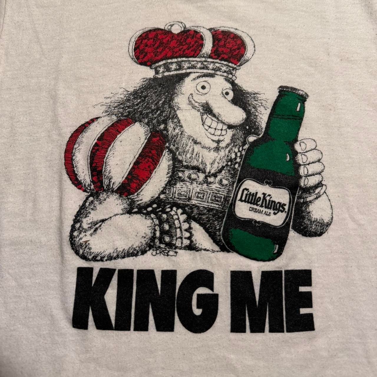 80s Little Kings Cream Ale “King Me” Beer Promo T-shirt Small UK 3