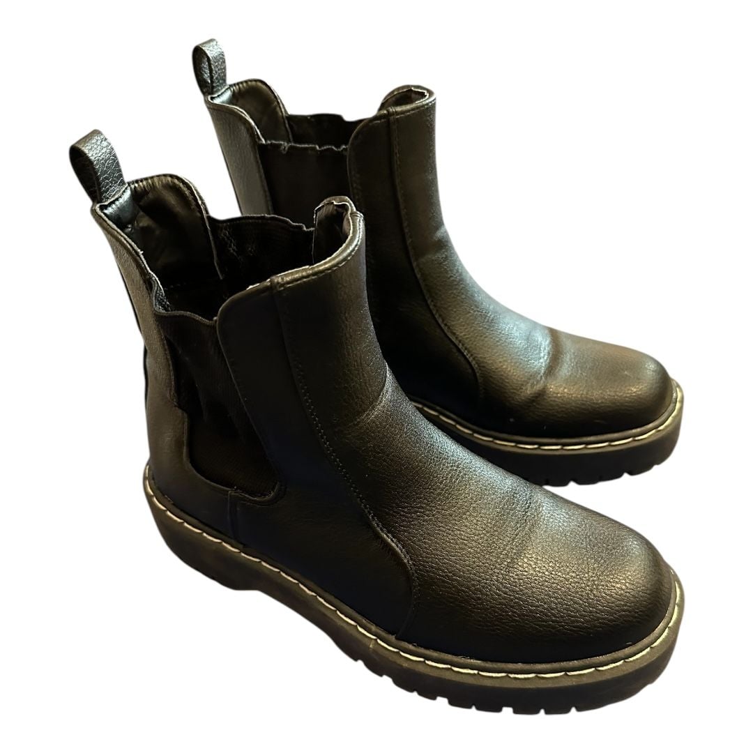Sincerely Jules Women's Hippie Chelsea Boots Black Pebbled Leather sz 7 2