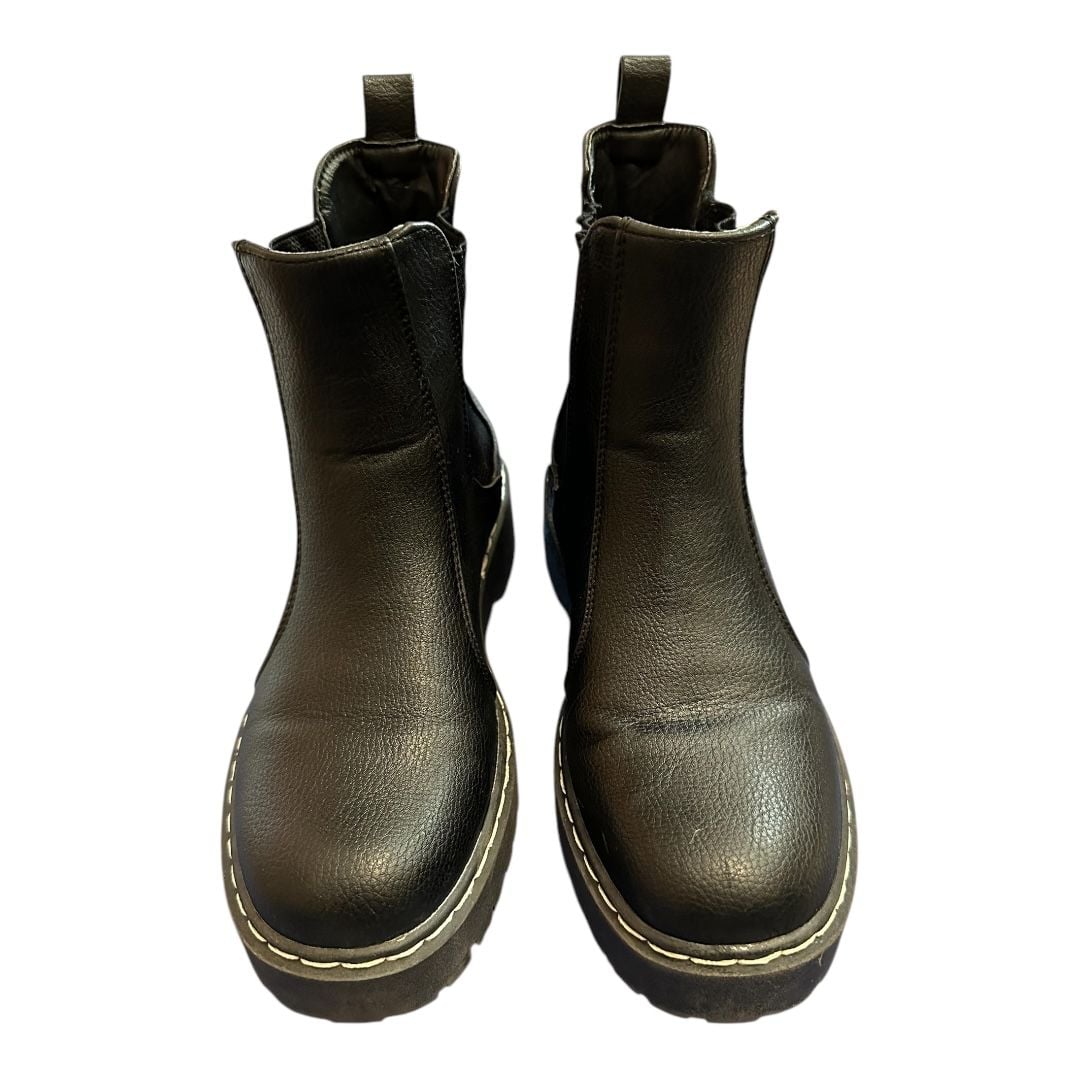 Sincerely Jules Women's Hippie Chelsea Boots Black Pebbled Leather sz 7 3