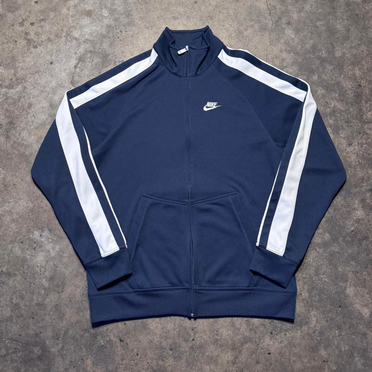 Y2K Navy Polyester Full Zip Tracksuit Set Large 2